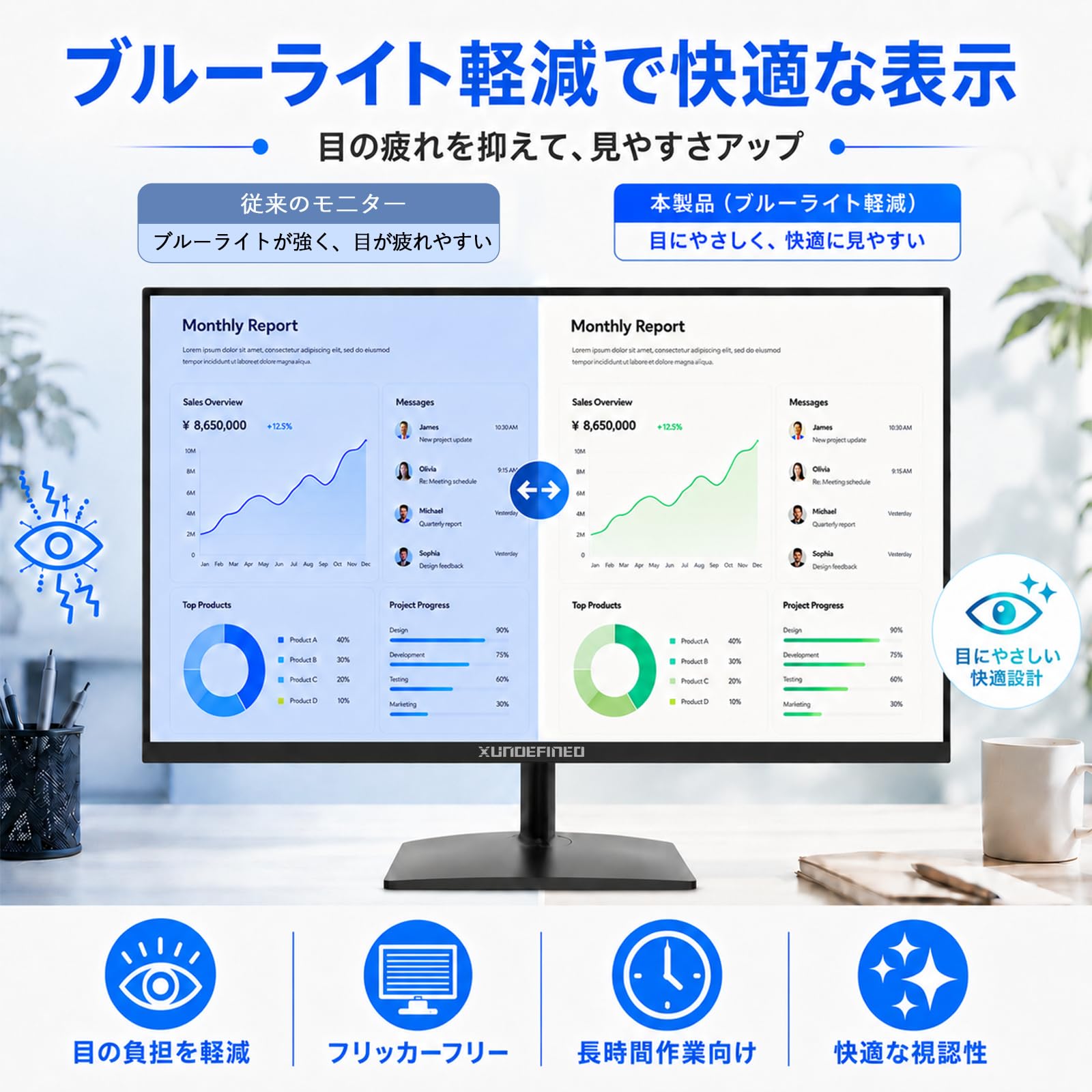 Amazon.co.jp: XUNDEFINED 21.5インチ モニター フルHD(1920x1080