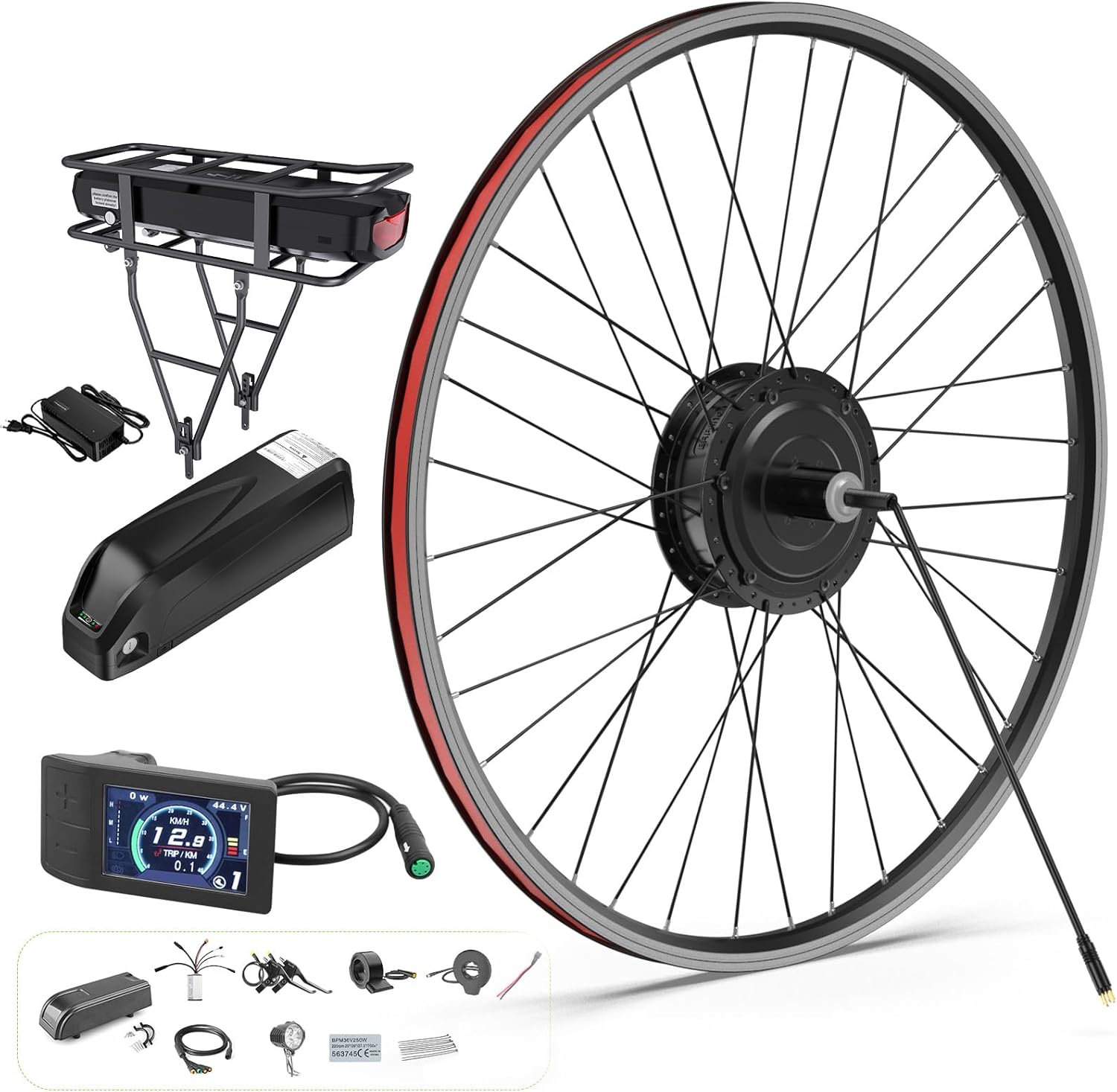 BAFANG 48V 500W Rear Hub Motor Kit Electric Bicycle Conversion Kit for Bikes 700C Wheel with 500C Display