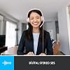 Logitech H390 Wired Over-Ear Microphone Headset, Digital Stereo Audio, Foldable Noise Canceling Microphone, On-Cable Inspections, Pink