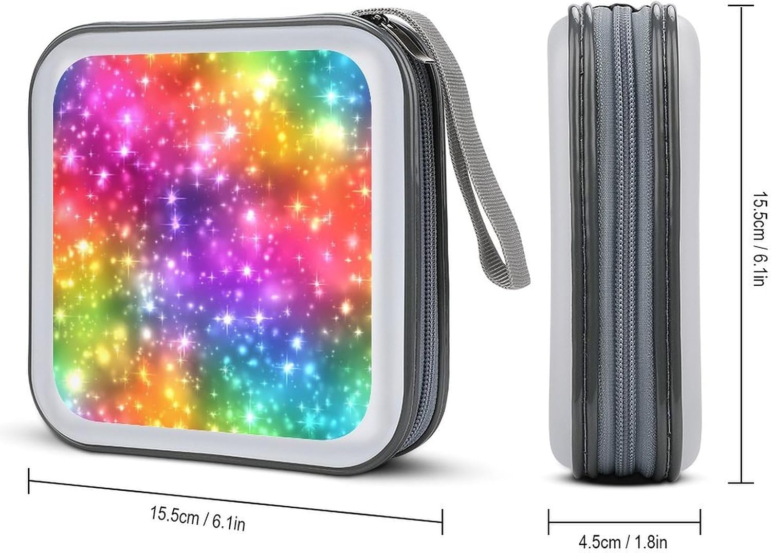 Colorful Fireworks Rainbow Stars CD Case DVD Storage Holder Binder 40 Capacity