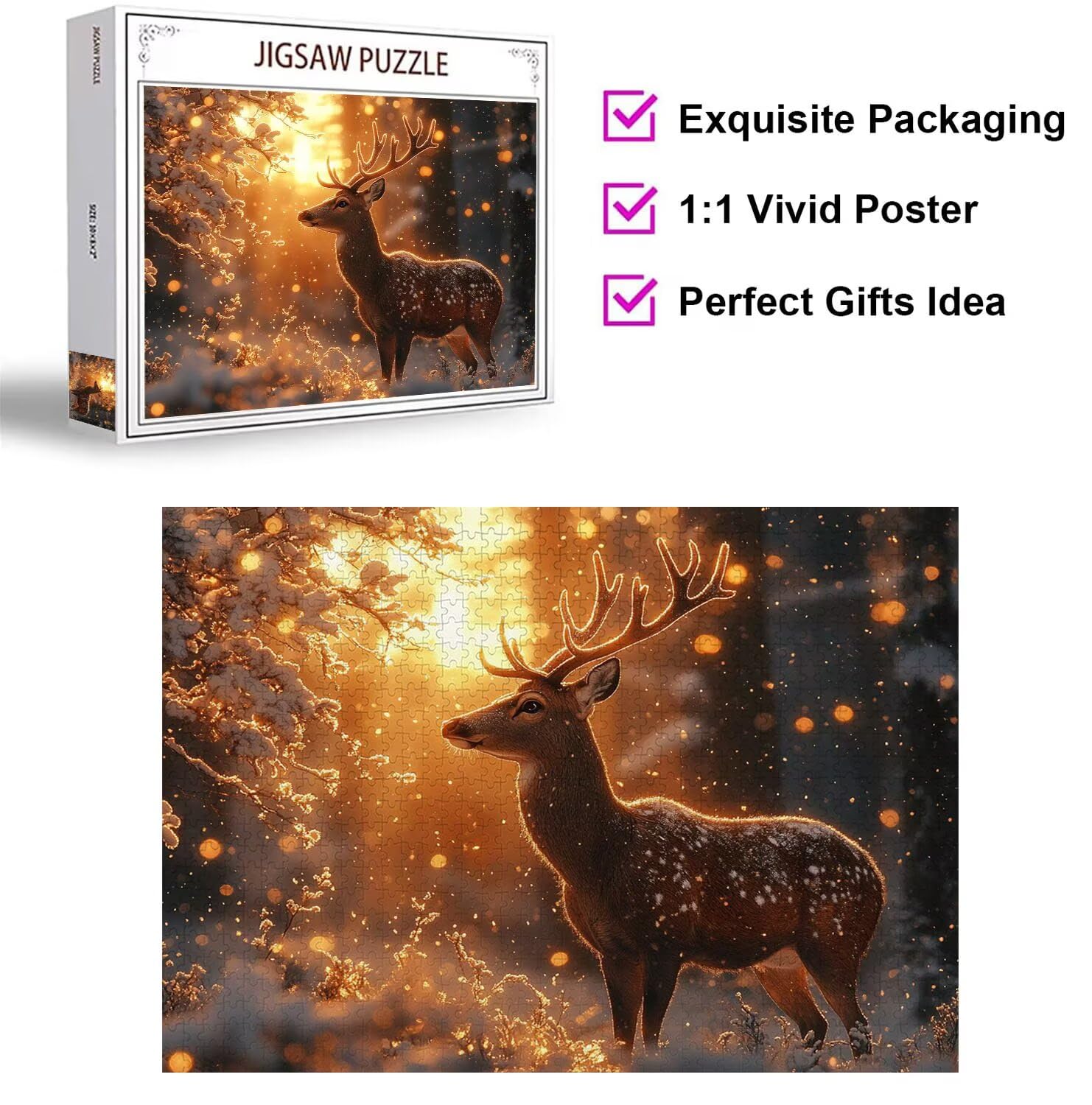 Puzzle 4000 Pezzi cervo Puzzle Classici per Gioco Familiare, n-430 | Impossibile Puzzles, Intrattenimento Creativo, Rilassamento Intelligence, Regalo per Amore e Amico, Home Decor, Sole calante