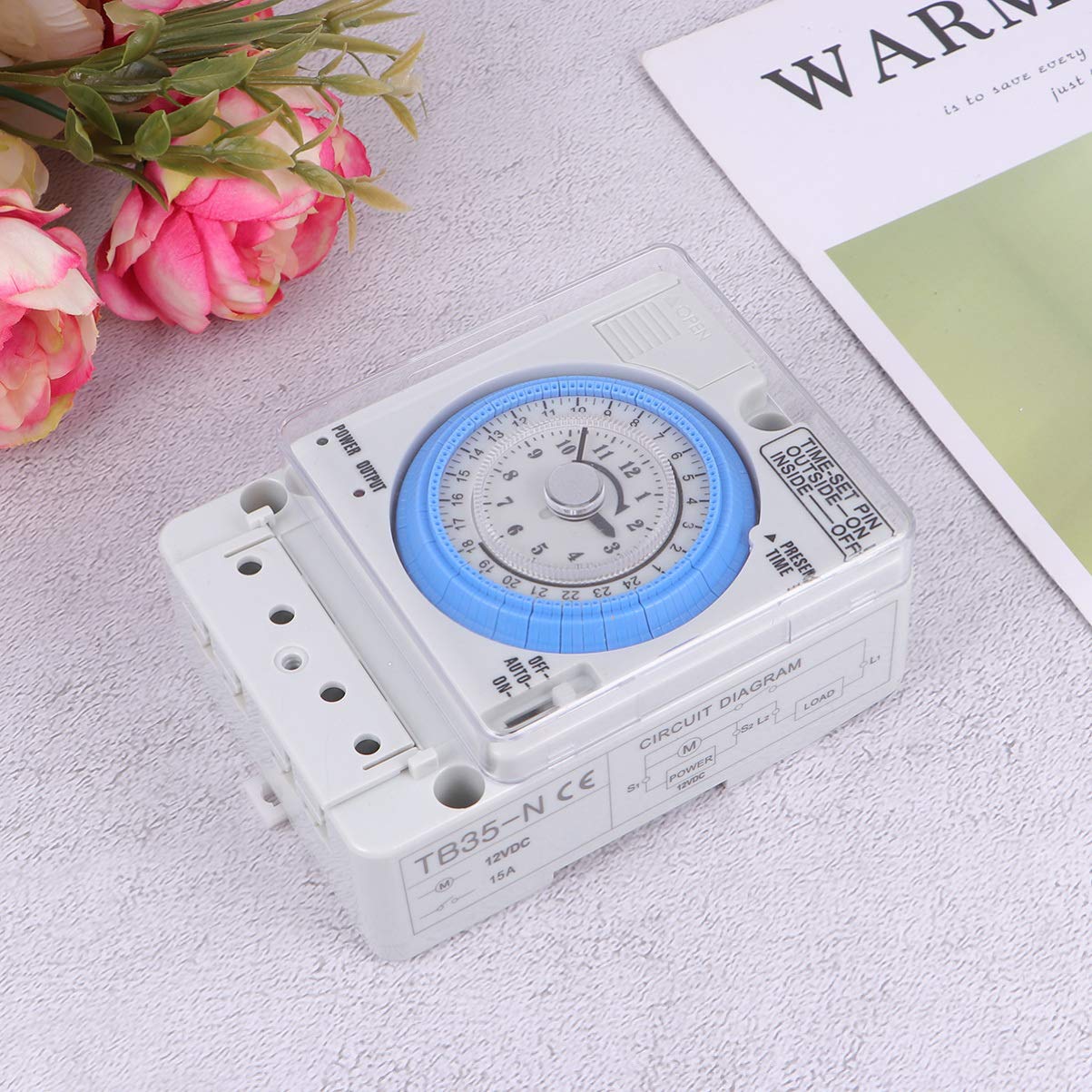 INOOMP Temporizador Mecánico de Cocina Blanco Diseño Simple, Material Pc, Precisión en Control Preparar Pancakes y Pasteles, Voltaje 110-230vac