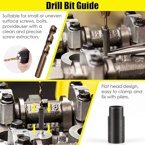 Miniatura 8 de Topec Extractor de tornillos de 55 piezas y extractores de pernos rotos, extractores multilínea y brocas para quitar pernos y tornillos dañados,