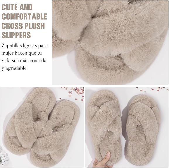 Pantoufles Pour Femme En Peluche Douce Et Chaude Pour L'hiver