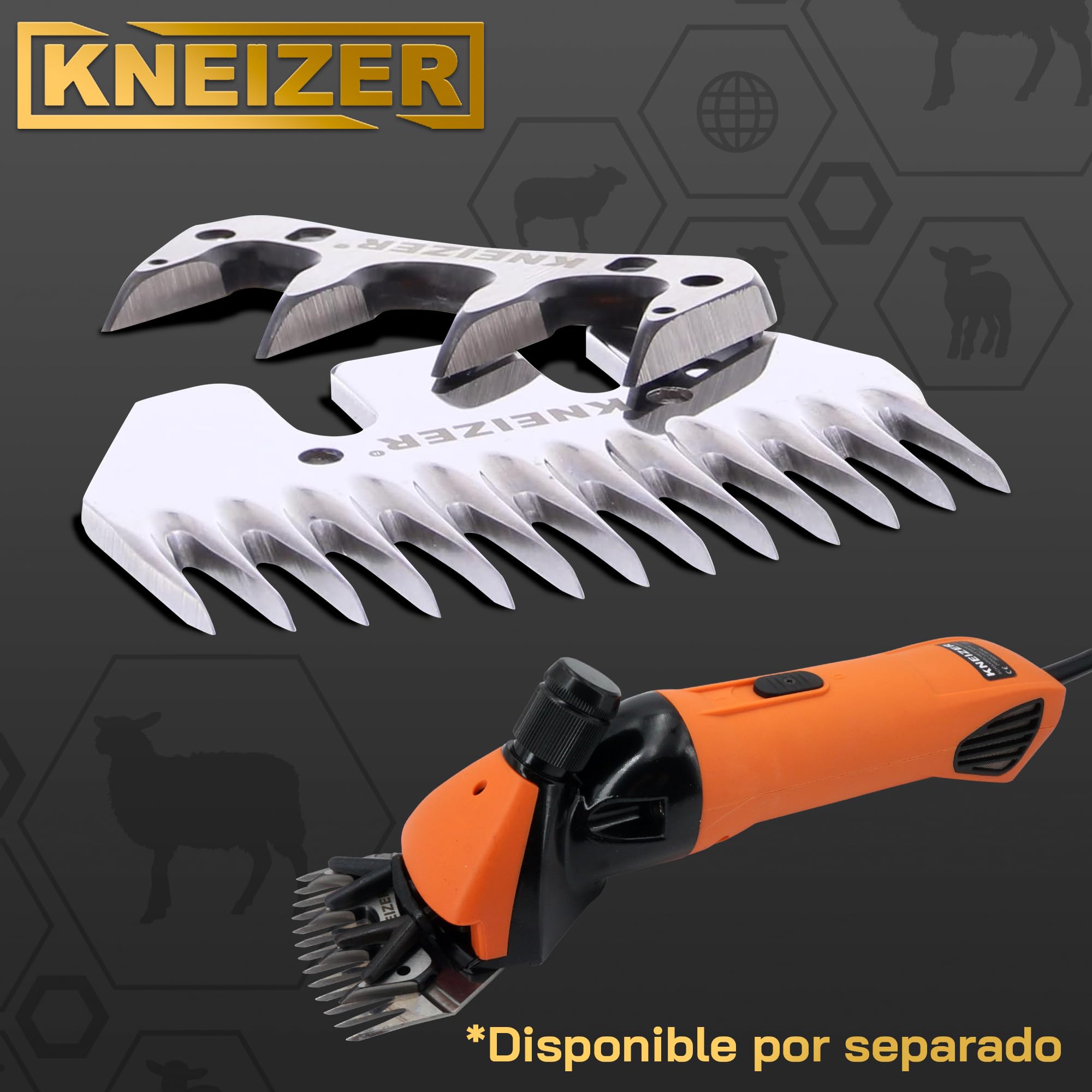 Juego de Cuchillas de Repuesto para Máquina de Esquilar Ovejas - Juego de Cuchillas de Hojas - Hoja Superior e Inferior - Apto para Todas las Razas de Ovejas