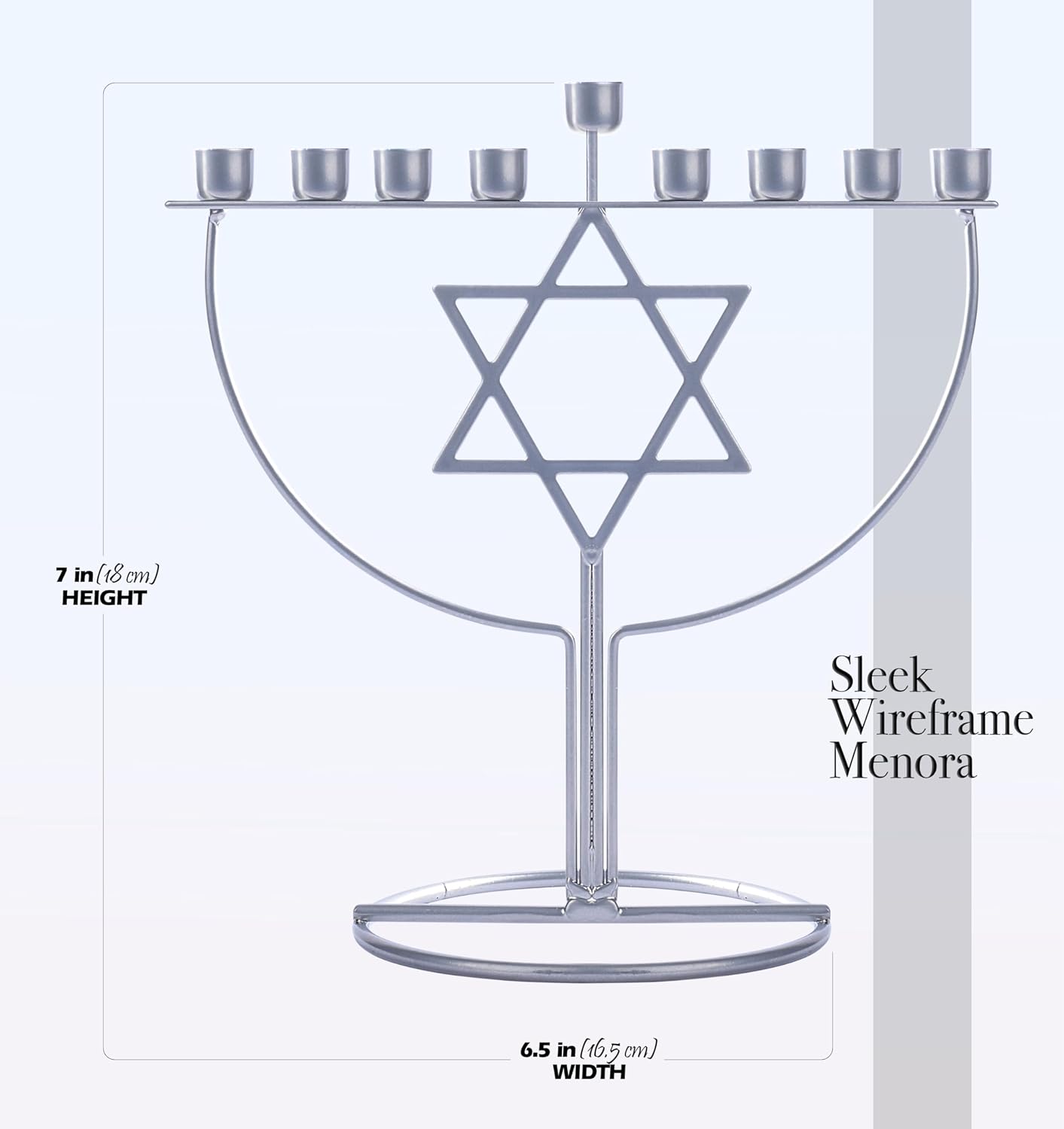 Ner Mitzvah Menorah Set for Hanukkah - Jewish Star Hanukkah Menorah Set - Sleek Wireframe Menora, Chanukah Candles, Dreidels, Play Coins, & Hanukkah Guide