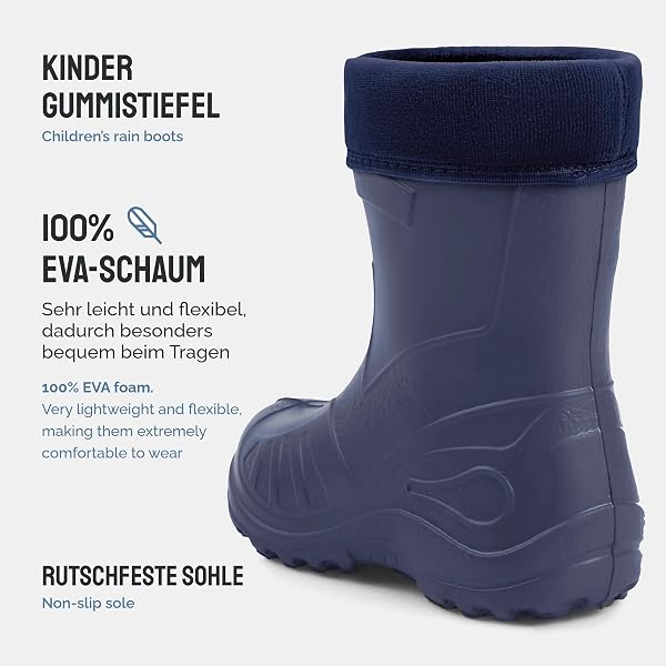 Ladeheid Gummistiefel Kinder federleichte und wasserdichte Eva Thermo Regenstiefel Gummistiefel gefüttert KL050 - 3