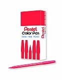 Pentel Arts Color Pen, Carmine, Box of 12 (S360-119) – view 1