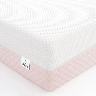 Dourxi Dual-Sided Crib Mattress: Firm Infant Support & Soft Toddler Memory Foam, Breathable 3-Layer, Washable Cover - White/Pink