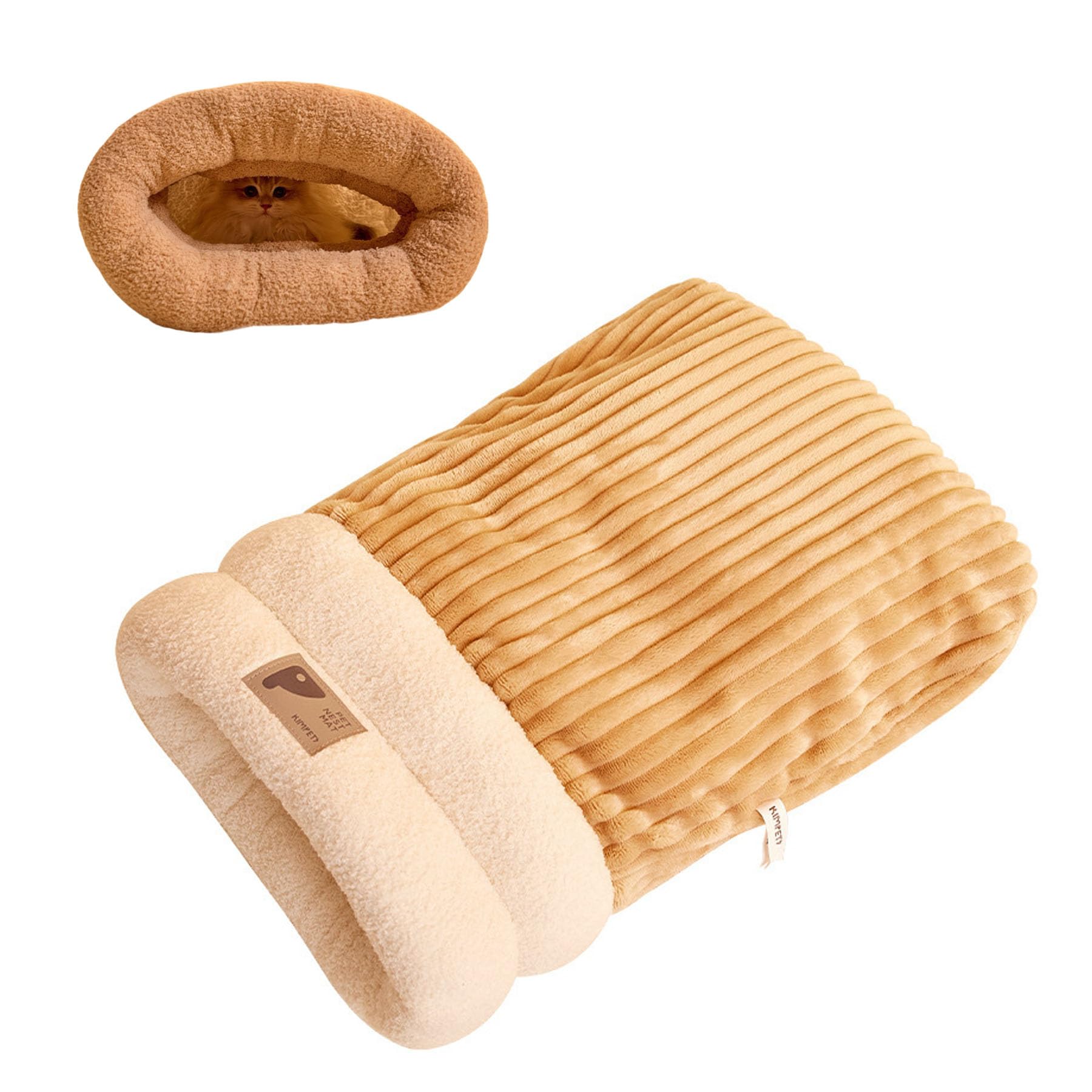 Cat Sleeping Bag Winter Cat Sleeping Bag for Indoor Cats Soft Self Warming Cozy Hiding Blanket Cat Cave Plush Fluffy Cat Sack Bags Bed for Small Pet Up to 13.2 Lbs (Style1, Large)