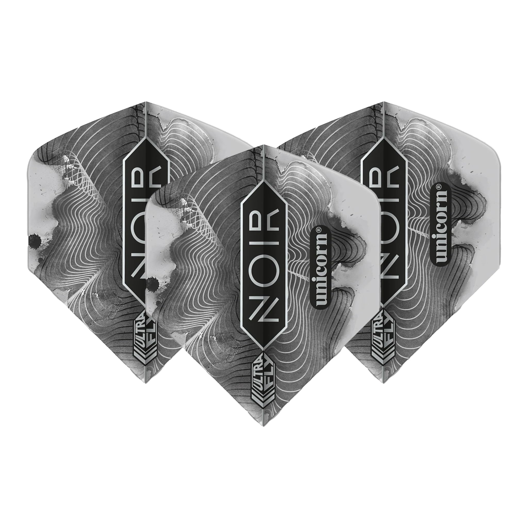 Unicorn Ultrafly Dart Flights | Noir | Ultra Durable 100 Micron Polyester PET | Plus, Big Wing or Aspect Ratio Type 1 Shape