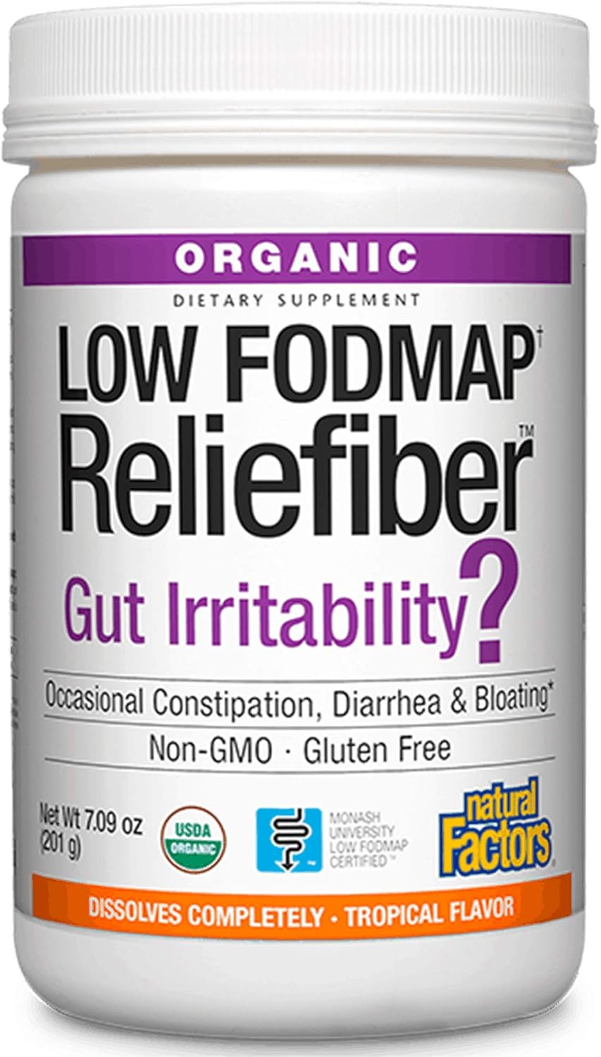 Buy Natural Factors, Organic Low FODMAP Reliefiber, Digestive Fiber Powder, Tropical, 7.09 Oz