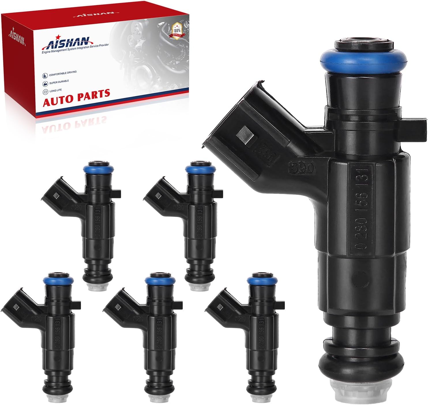 6PCS Fuel Injectors 4 Holes Compatible with Buick LaCrosse 2005-2008 Rendezvous 2004-2006, for Cadillac CTS SRX 2004-2006 STS 2005-2006 V6 3.6L Replace# 0280156131 0280156300