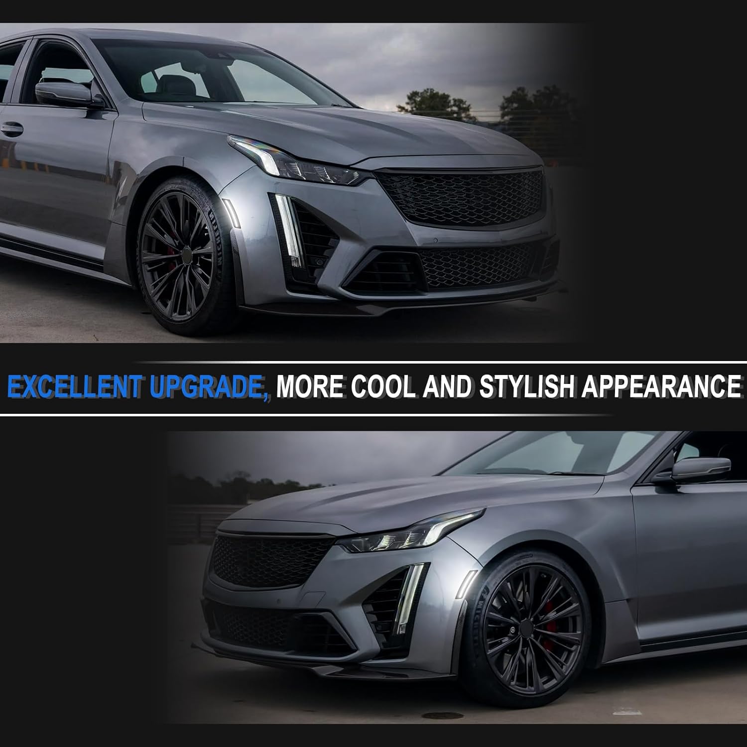 Smoked LED Side Marker Light Replacement for 2020 2021 2022 2023 2024 CT5 Front Bumper Side Marker Lights