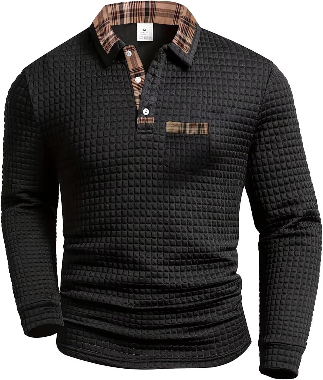 Long Sleeve Polo Shirts for Men Buttons Collared Slim Fit Mens Golf Shirts Casual Workwear Office Fashion T Shirts