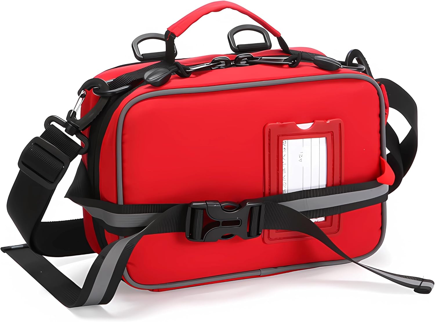 First Aid Bag Empty Emergency First Responder Crossbody, Handheld, Waist Bag 3-in-1,Multi-Function Portable for EMT, EMS,and Medical Supplies Kit Storage Red