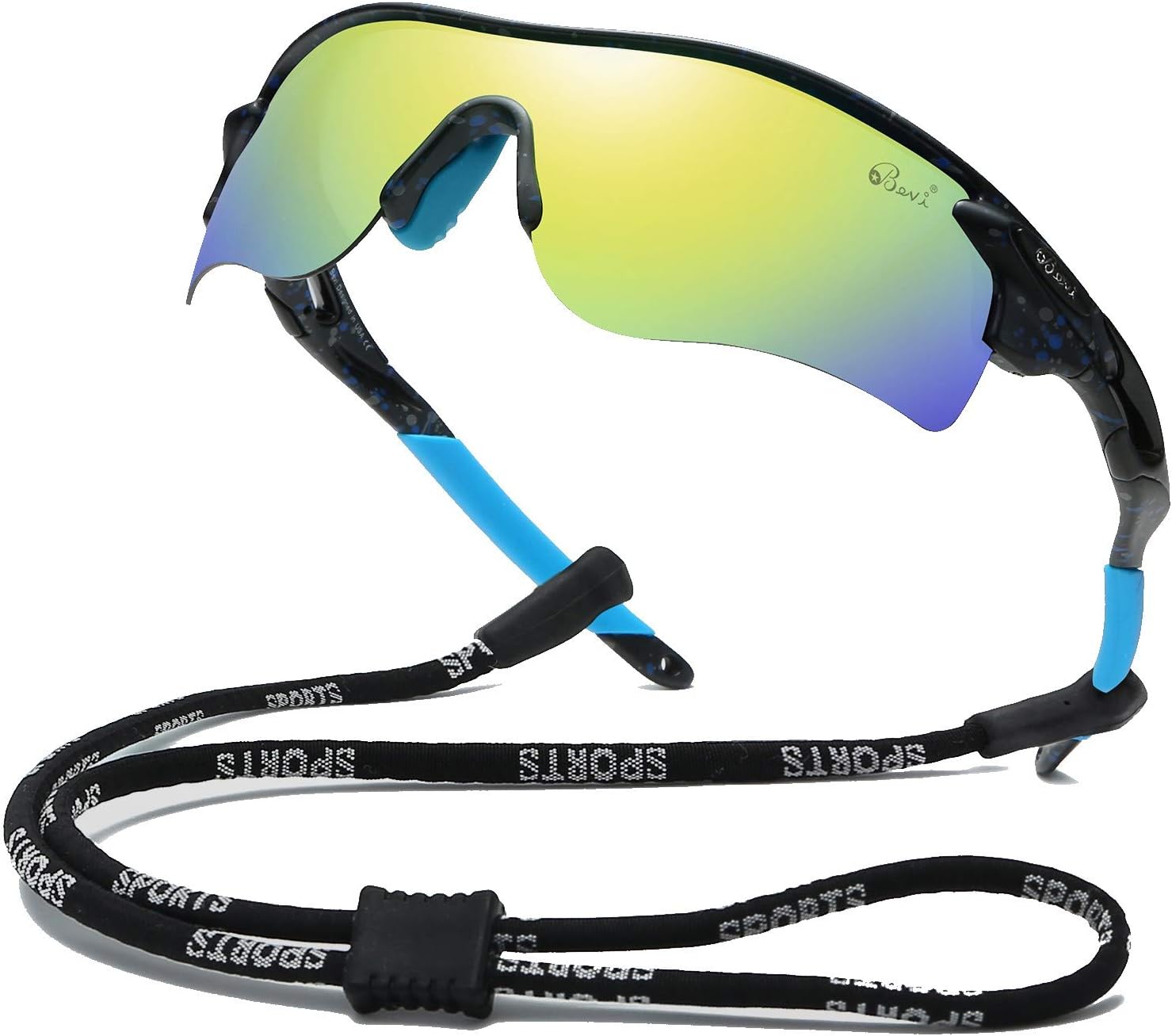 Bevi Polarized Sports Sunglasses TR90 Durable and Ultralight Frame for
