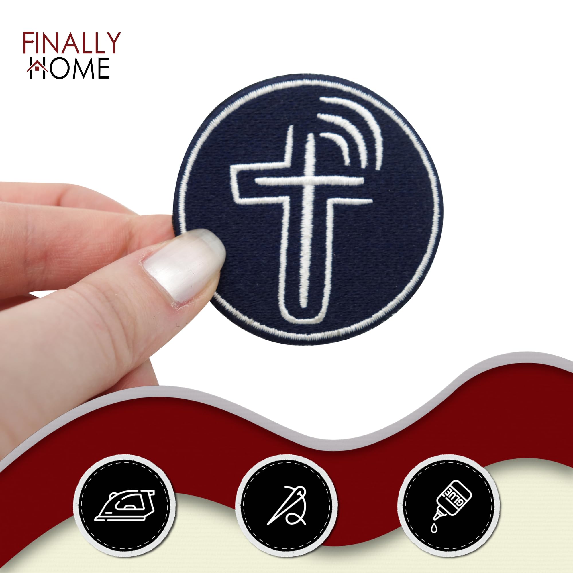 Écusson Thermocollant Or Croix Grecque 8 Cm | Vente En Ligne Sur