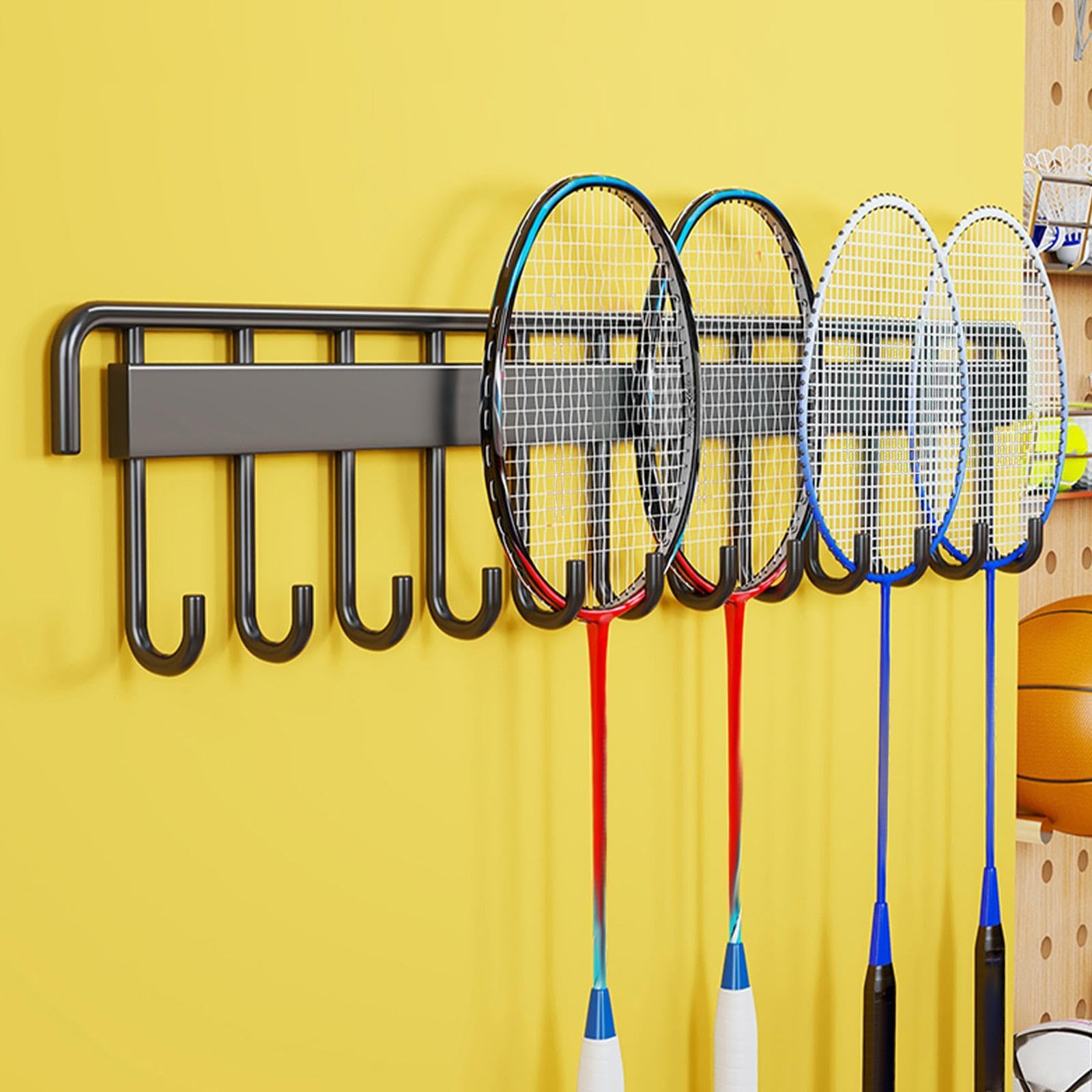Supporto da Parete per Racchette da Badminton, Gancio per Appendere, Robusto Porta Racchette da Tennis per Allenamenti in Club, Scuola, G