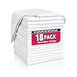 TEAWOO White Microfiber Towels- 18 Pack, Microfiber Cleaning Cloths Bulk, Microfiber Towels for Cars, Cleaning Rags (12x12 inches)