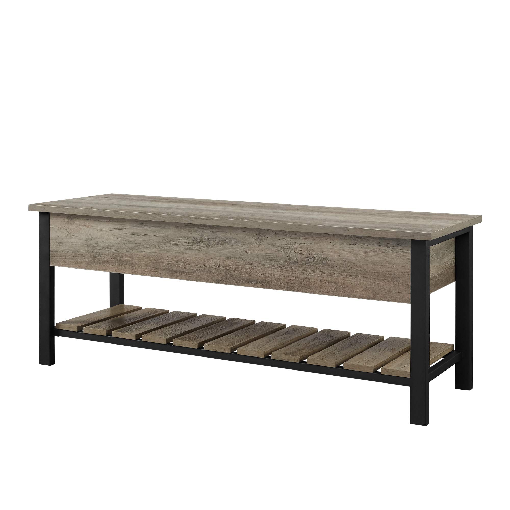 超人気＆希少！TRUCK FURNITURE BENCH AND SHELVES Walker Edison Furniture Company Dark Walnut Modern Farmhouse
