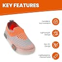 Coolz Kids Unisex Casual Knitted Shoes with Multicolored LED Lights Blink-7 for 1-4 Years Boys and Girls (Grey-Orange, UK Footwear Size System, Toddler, Age Range, Medium, 12 Months, 18 Months) gallery image
