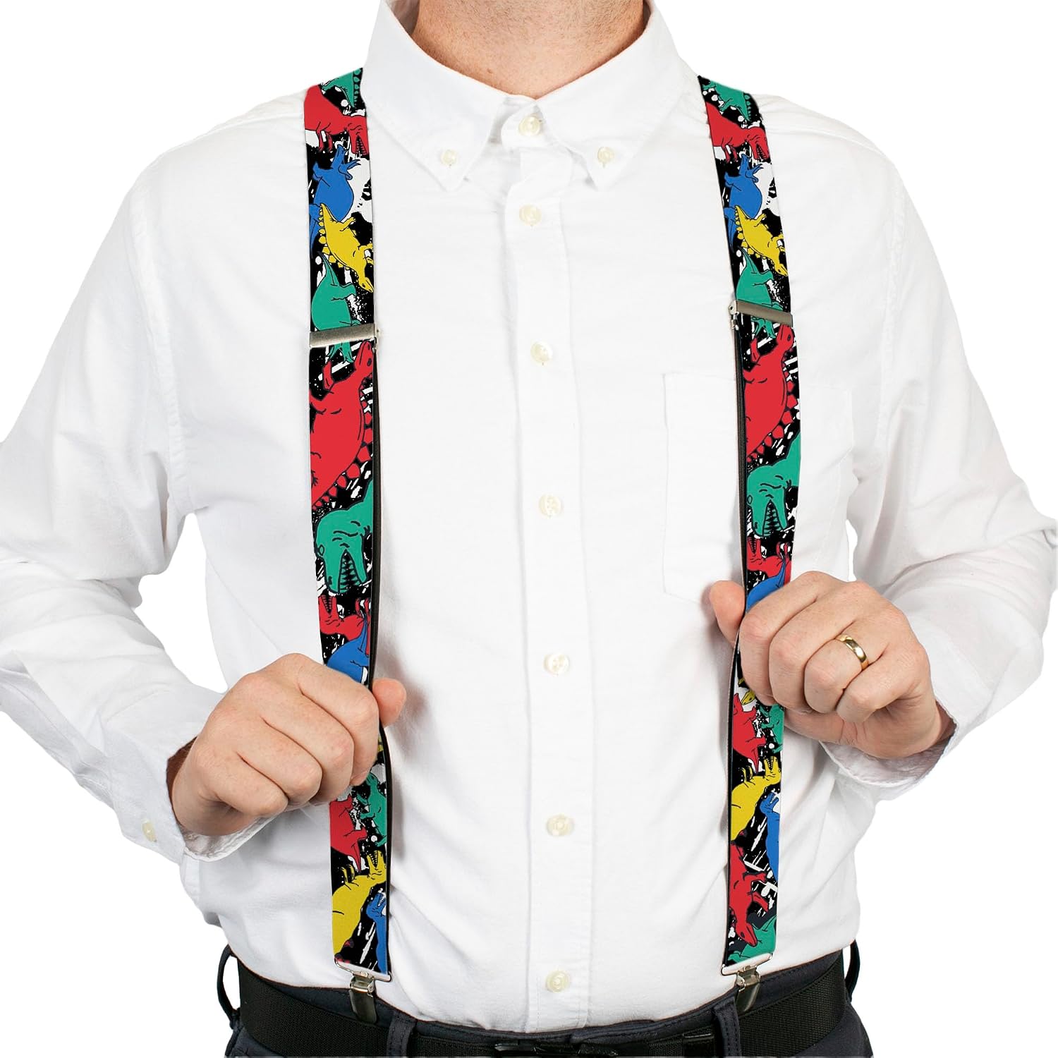 Buckle-Down Men's Buckle-down Suspender - Dinosaurs