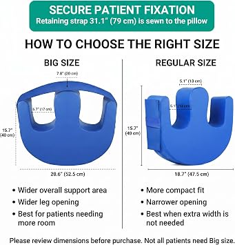 Patient Turning Device for Bed, U-Shape Positioning Pillow for Turning Patients, Firm High-Density Foam, Water-Resistant PU Cover, Regular Size 18.7 Wide, Includes 1 Pillow with 1 Strap