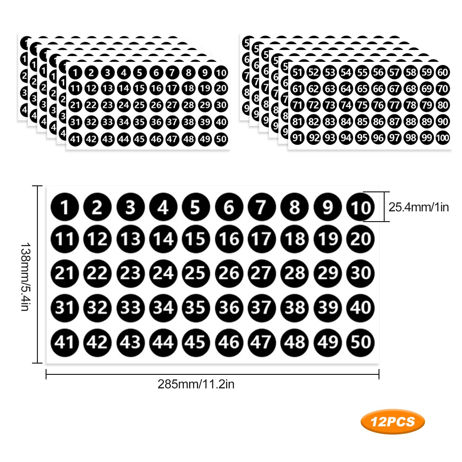 5 Set Numeri Adesivi 1-100 - Vinile Impermeabile 40x25mm Per Interni Ed Esterni - Foto 6