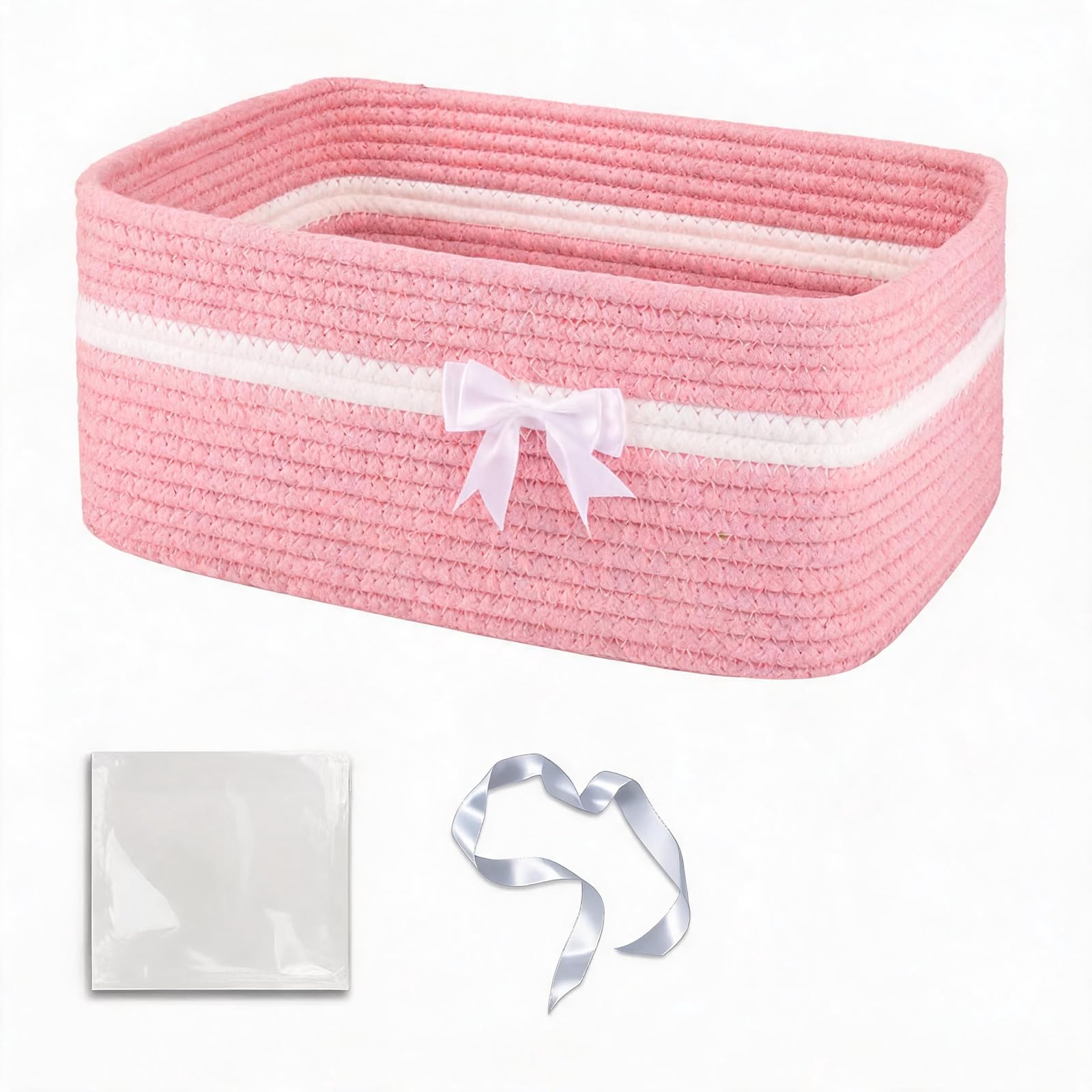 Aufbewahrungskorb Geflochten, Stoffkorb mit Griffen, Woven Storage Basket, Spielzeugkorb, Geflochtener Korb, Geschenkkorb Leer, Körbe Aufbewahrung für 