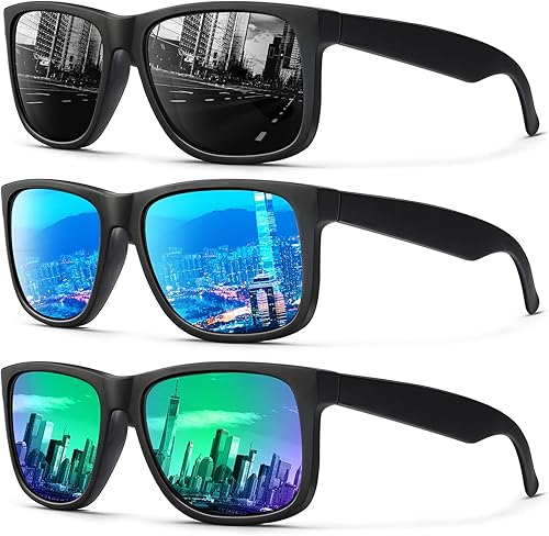 ANYLUV Gafas de sol polarizadas para hombre, protección UV, gafas de sol cuadradas vintage para hombres y mujeres, para pesca al aire libre