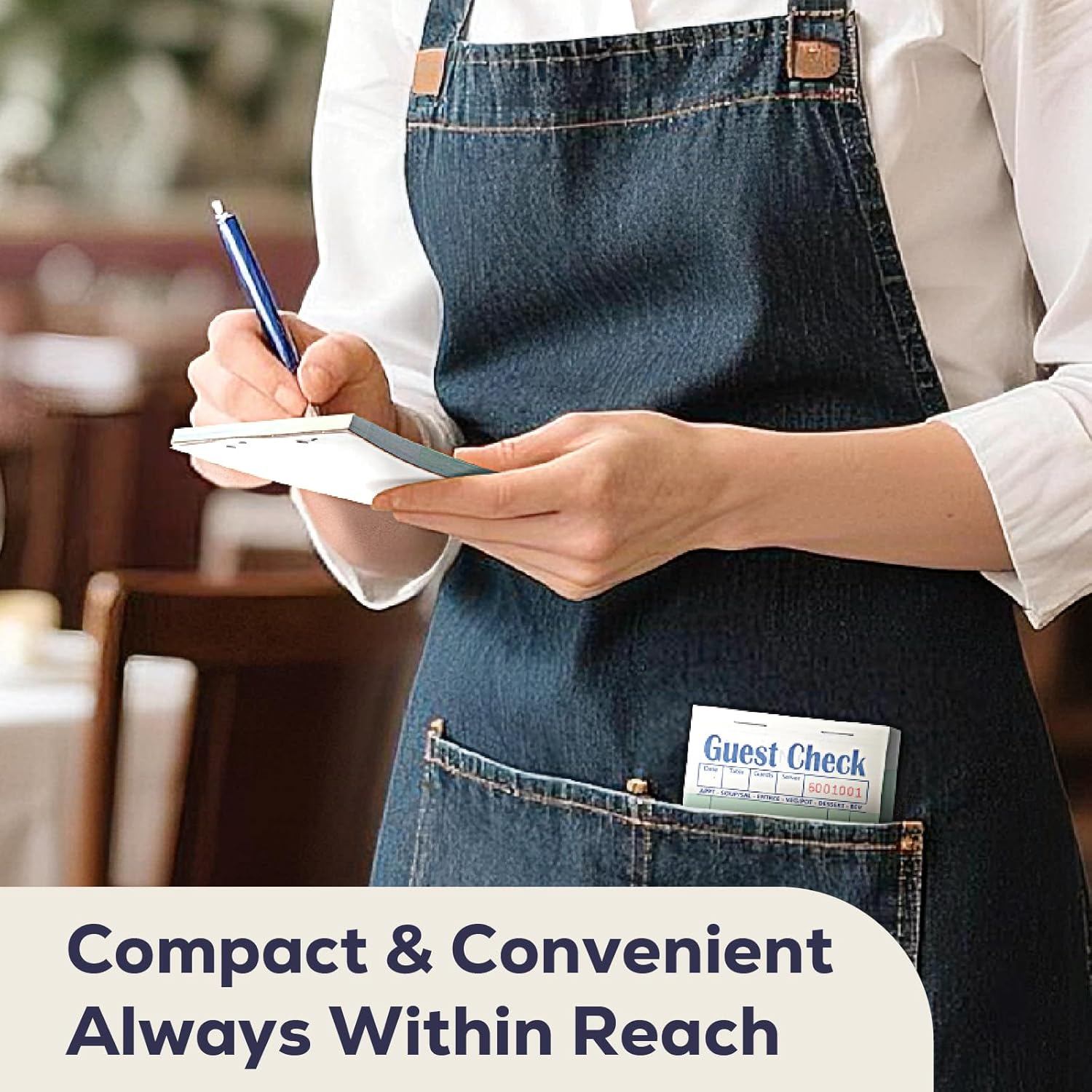 FMP Brands Double Part Guest Check for Servers, Server Note Pads 2500 Sheets (50 Pads), Server Books for Waitress with Carbon Copies, Guest Check 2 Part Carbonless, Receipt Book with Carbon Copies