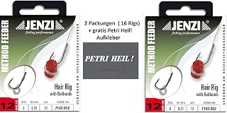 Method Feeder Hair Rig Jenzi 16er-Set, Gummiband #12