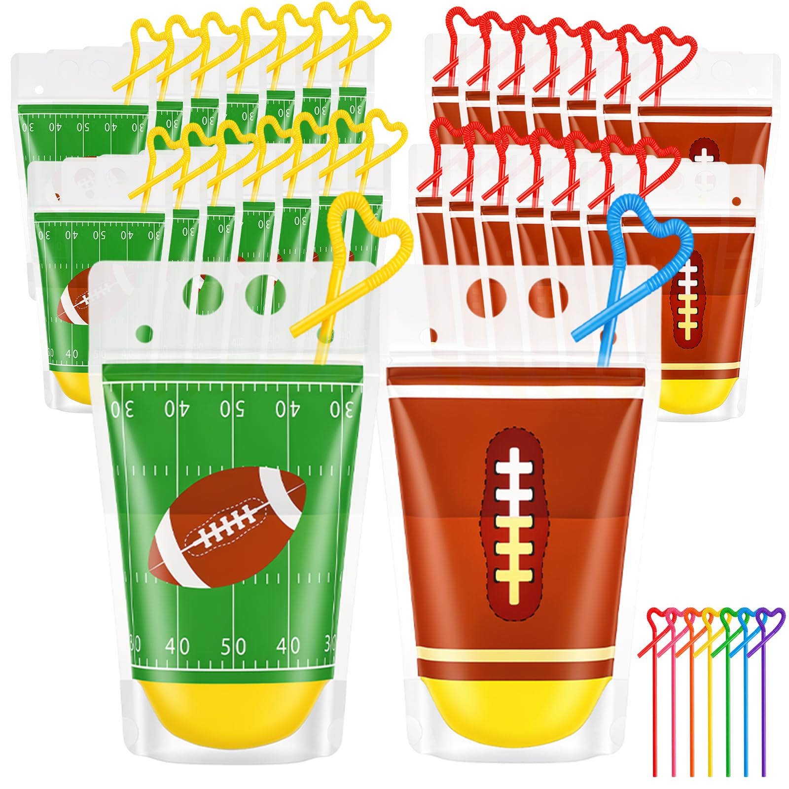 Summer Drink Pouches with Straws - 100 Pack -8