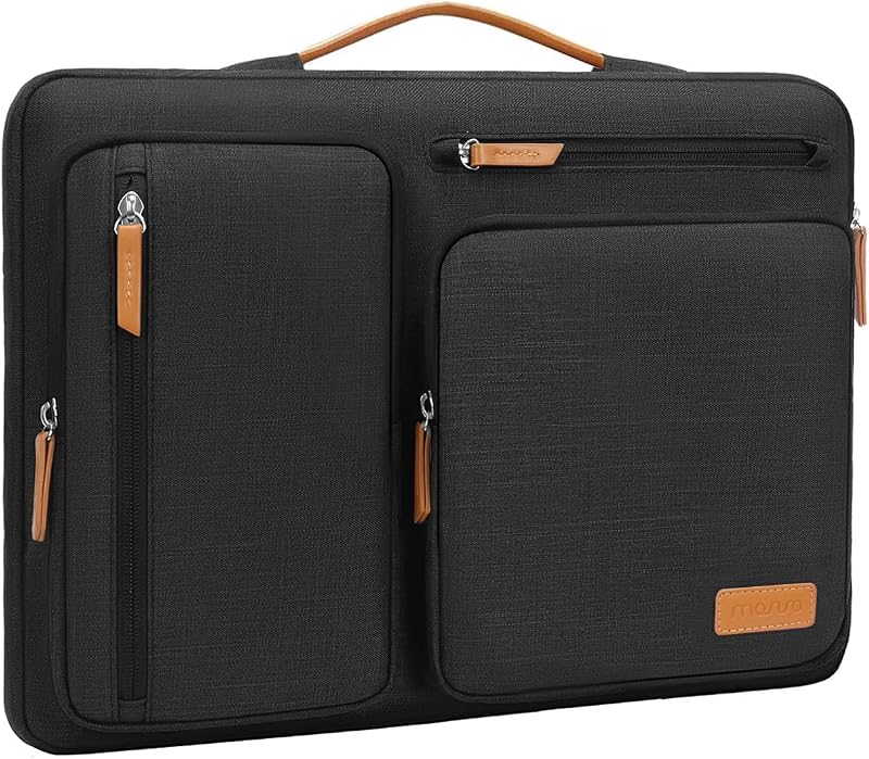360 Protective Laptop Case 13.3 inch, 13-13.3 inch Laptop Sleeve | Compatible with MacBook Air/Pro 13 / Pro 14,HP Dell Acer ASUS, Side Open Carrying Case with 4 Zipper Pockets, Black
