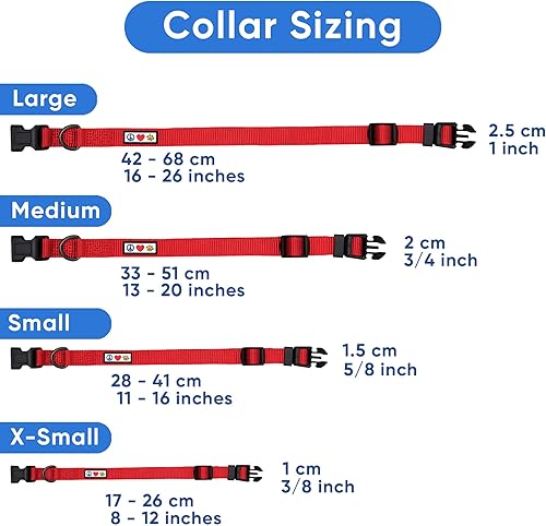 Miniatura 6 de Collar para mascotas Pawtitas, de 6 pies, suave, ajustable, color sólido, de nailon. El collar y arnés a juego para perros y cachorros, se venden