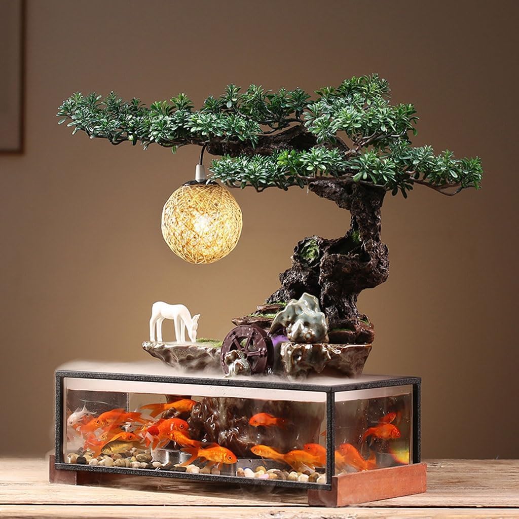 Indoor Fountain Study Desk Water Fish Tank Ornaments Home Living Room Desk Decoration Water Circulation Fountain Tabletop Fountain