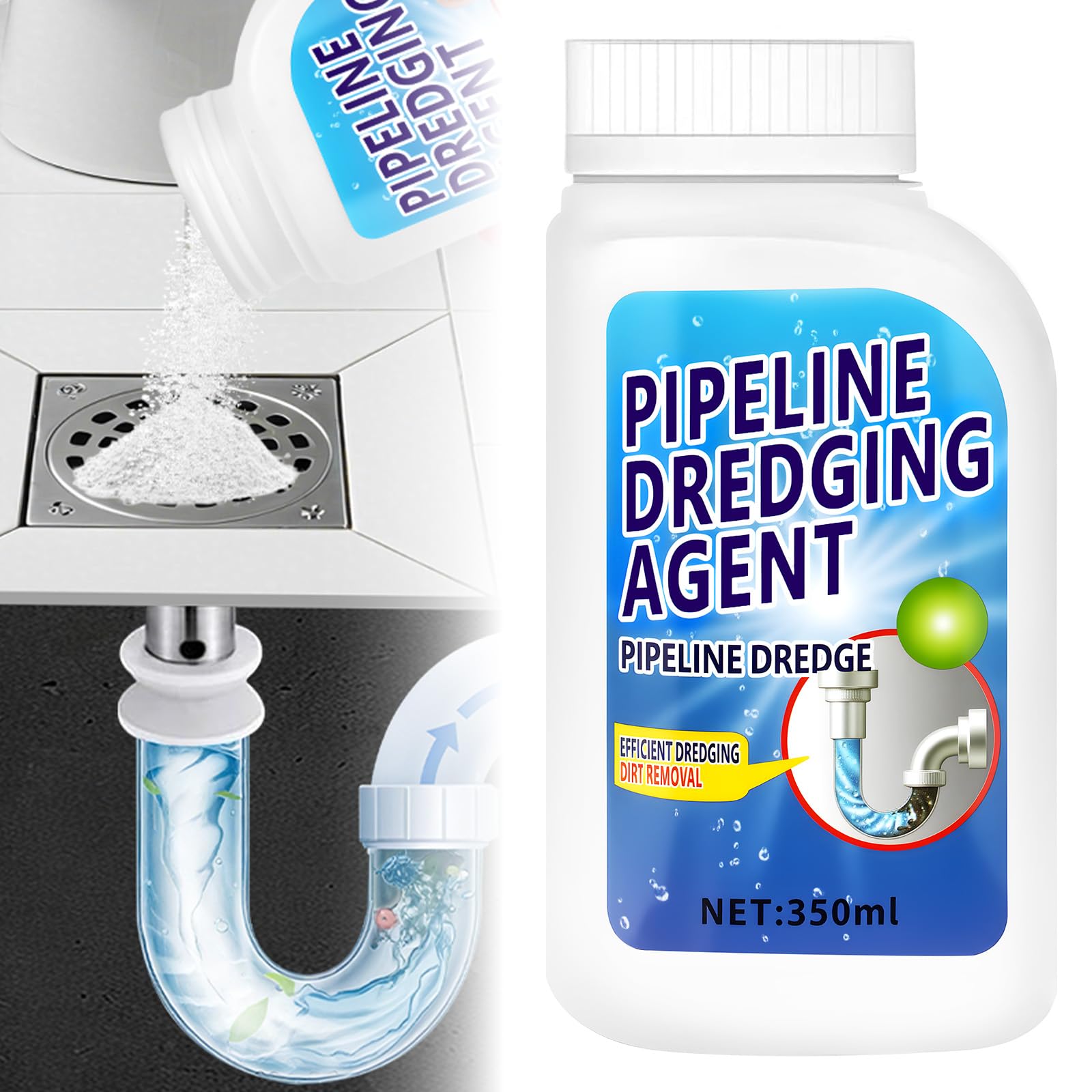 Powerful Pipe Dredging Agent, Powerful Quick Cleaning Drain Toilet Cleaner Tool, Disincrostante for Scarichi, Capelli, Kitchen and Toilet Pipelines