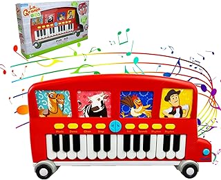 TOYMAKER La Granja De Zenon Baby Piano Toy Toddler Piano La Vaca Lola Musical Spanish Toys for Toddlers 1-3 Toy Piano 24 Keys Toddler Keyboard Gift for Christmas Birthday Boys and Girls
