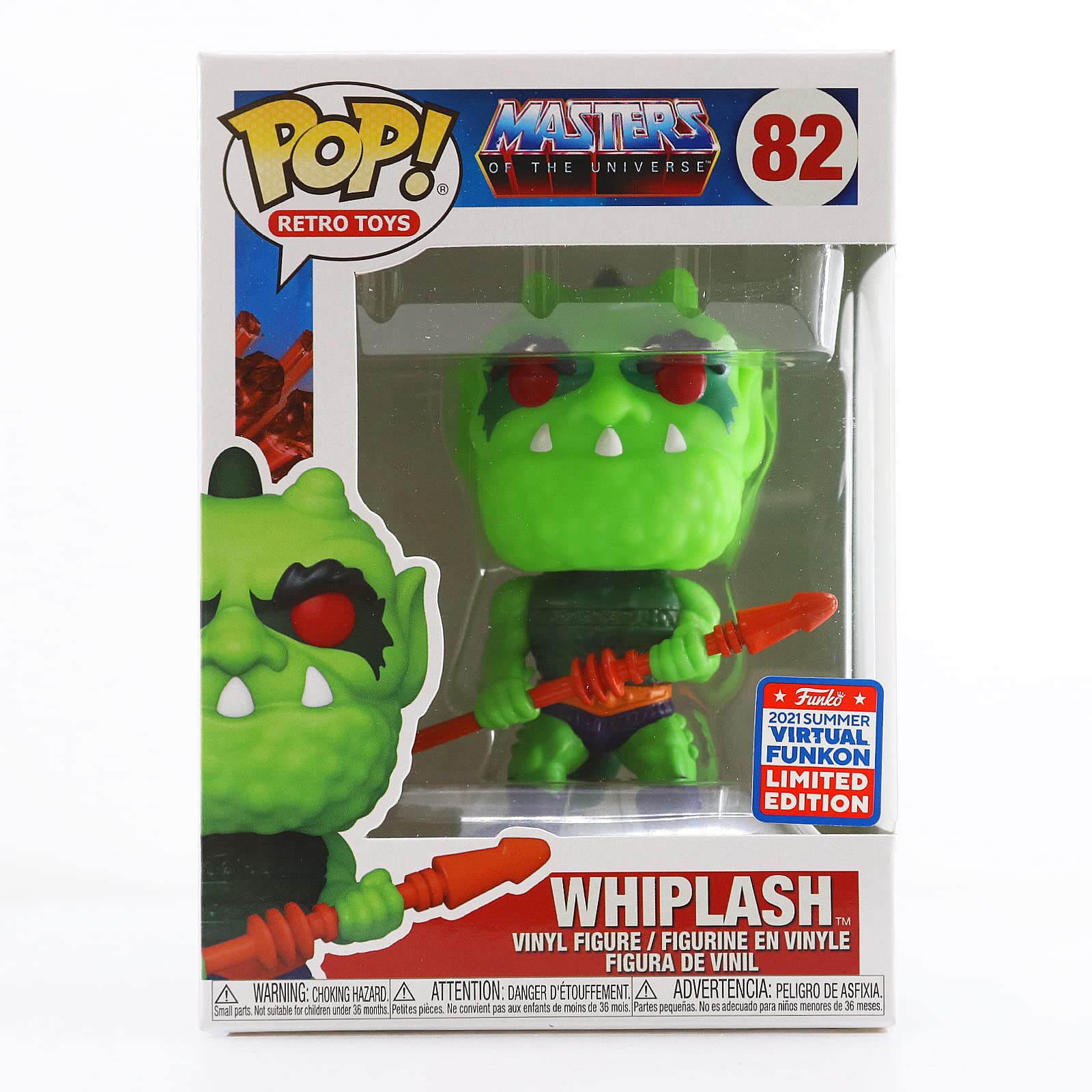 Funko Pop Retro Toys #82 Masters of The Universe Whiplash Vinyl Figure Summer 2021 Virtual Funkon Exclusive
