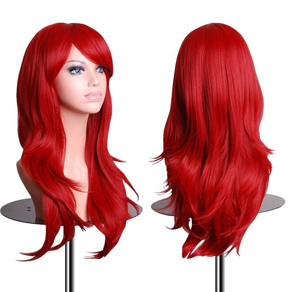 Long Wavy Hair Heat Resistant Red Cosplay Wig