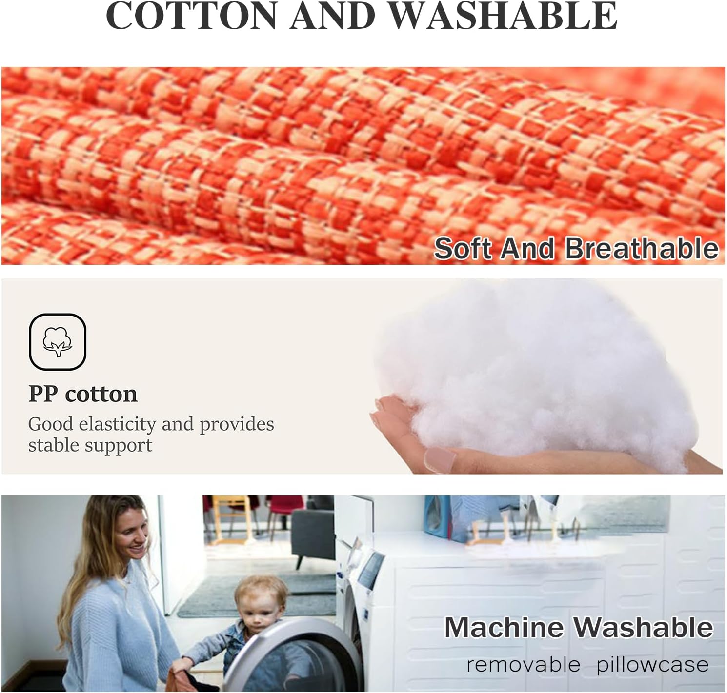 Reading Pillow, with Great for Back Support, Relaxing or Watching TV, Washable, Bed Rest Pillows with Arm Rests, Stuffed Back Pillow with PP Cotton, 75x50x40cm