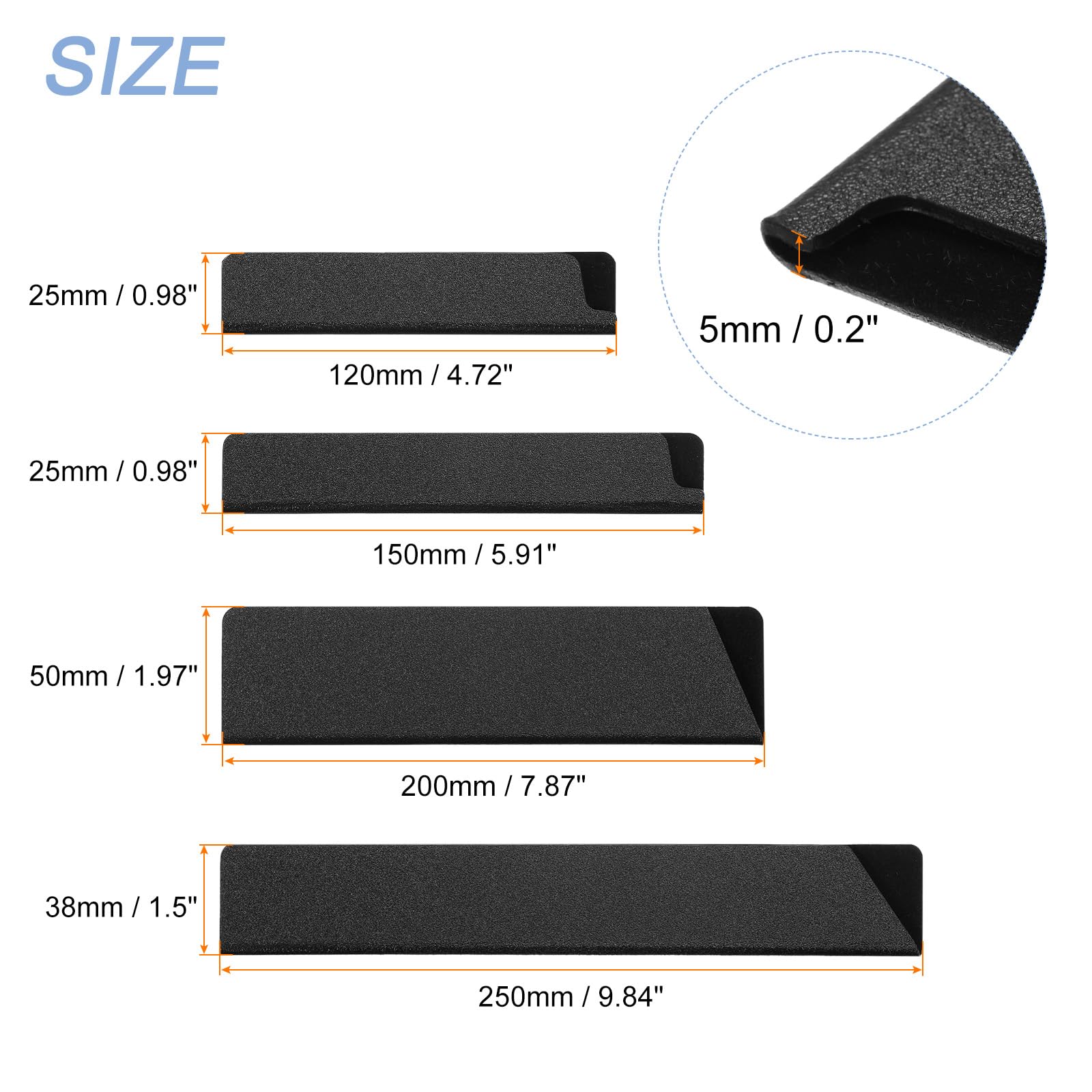 QUARKZMAN Juego de 4Pcs Protectores de Filo de Cuchillo ABS, Fundas para Cuchillos, Protector de Hoja Universal para Cuchillos de Cocina Domésticos