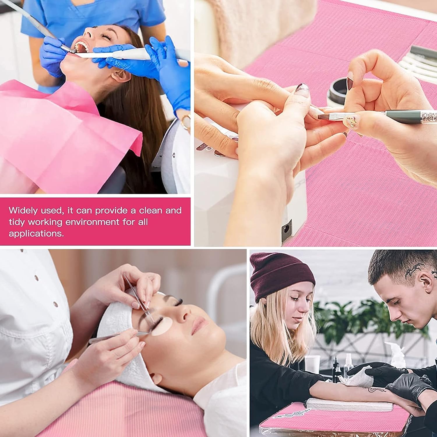 zalati tatouage bavoir tissu 125 pièces jetable dentifrice couvre - lit imperméable à l'eau comptoir bavoir tissu fournitures
