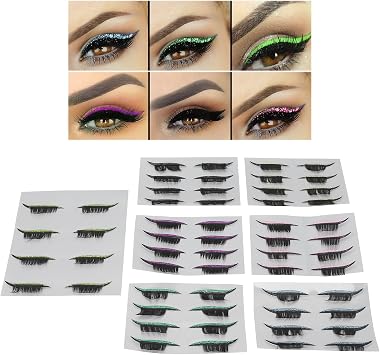 28 Pairs False Eyelashes 7 Colors Reusable Strip Stickers