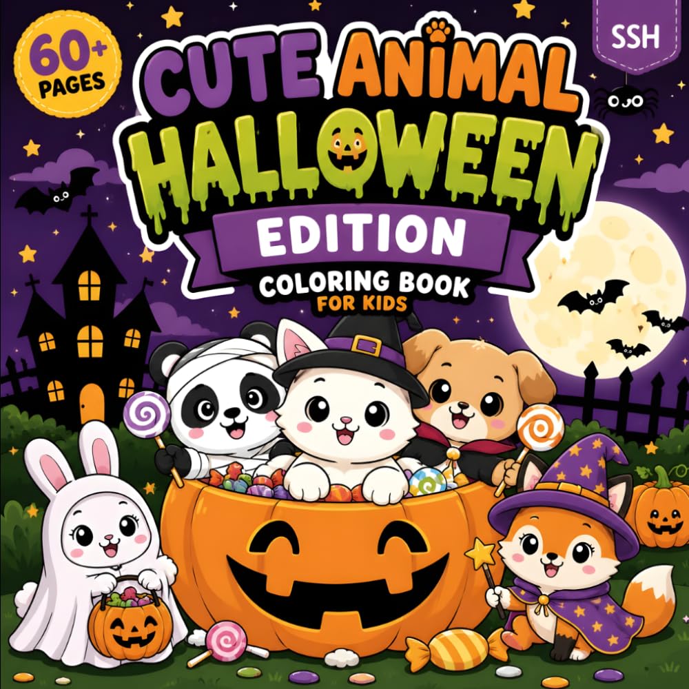 Coloring book Holloween Edition for kids: Spooky & Adorable Coloring Fun for Kids Ages 4–8 (Happy kids Coloring Adventures)