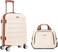 Vista 237 de Rockland - Maleta de viaje Melbourne, rígida y expandible, con ruedas giratorias, Azul