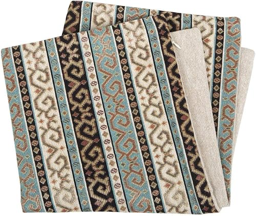 Miniatura 6 de Fundas de almohada grandes Kilim turquesa y negro, 22 x 22 pulgadas, almohadas decorativas, decoración retro de habitación para sofá, funda cuadrada