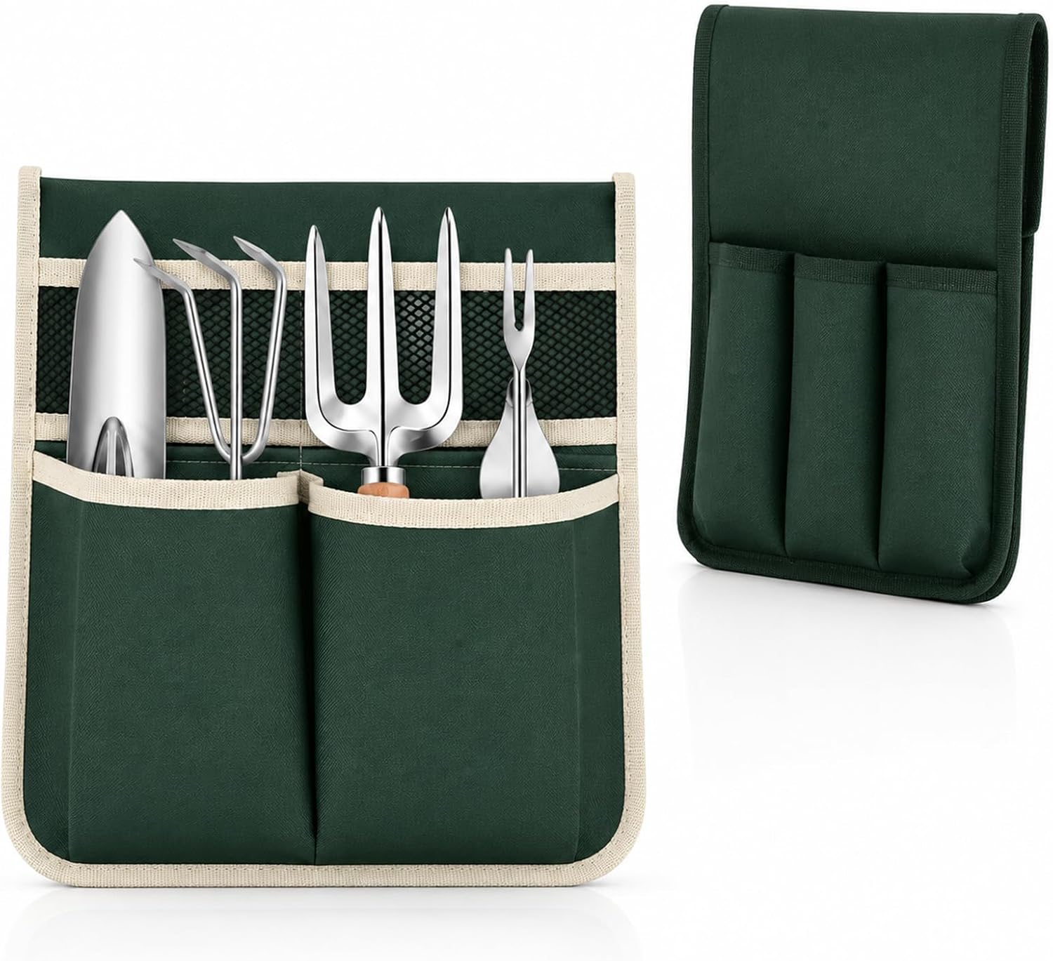 2 Pack Garden Pouches for Kneeler, Portable Tool Storage Size Bags Oxford Multiple Storage Pockets Organizer for Outdoor Gardening Kneeling Stool, Gifts for Women, Seniors, Mom & Dad