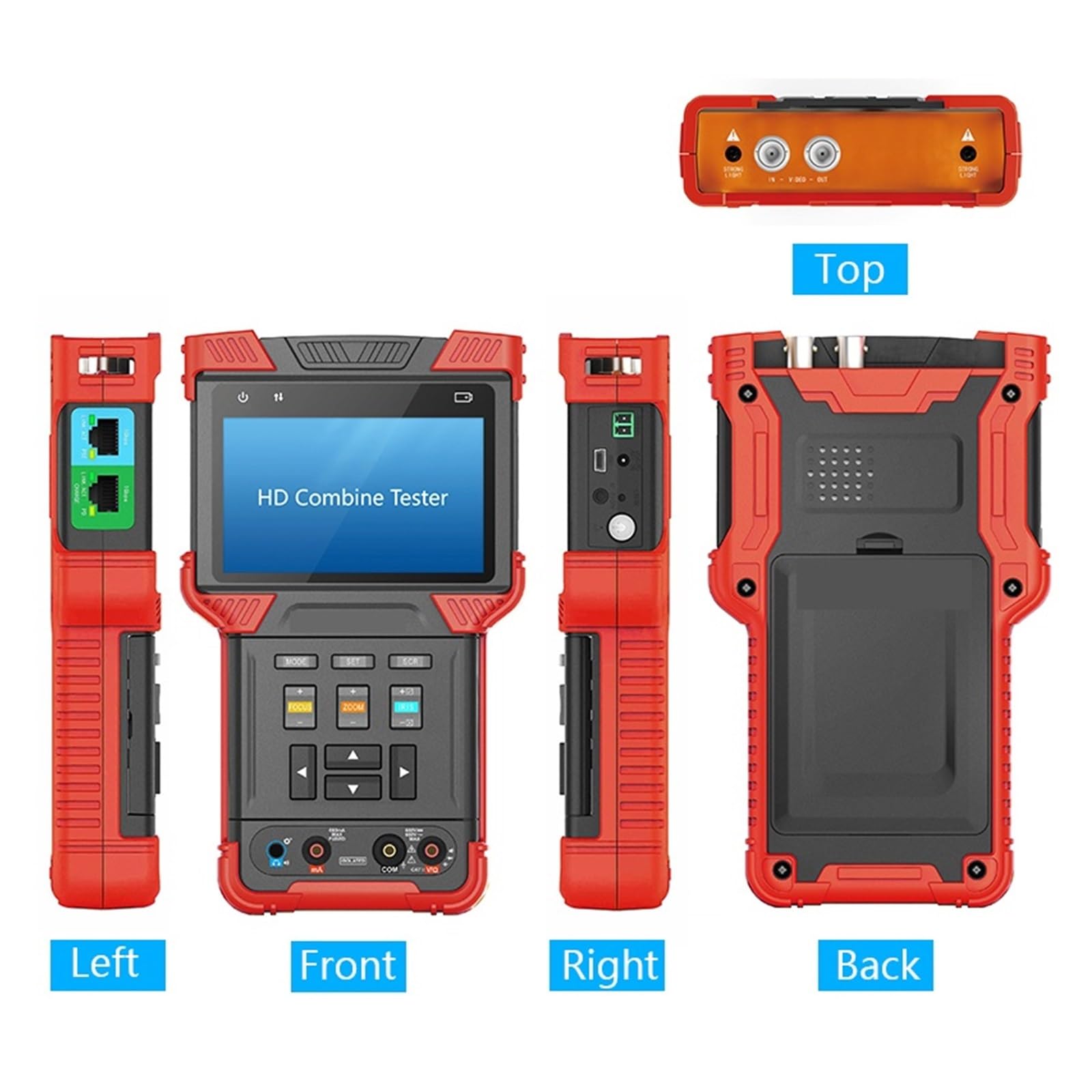 Tester CCTV, DT-T73 Tester CCTV Monitor 5 W 1 H.265/H.264 Kamery IP Obsługa Analogowej CVI TVI AHD3.0/multimetr Cyfrowy